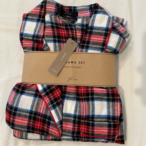 J. Crew Flannel Pajama Set in White Out Plaid Womens Size Medium NWT - Picture 3 of 7